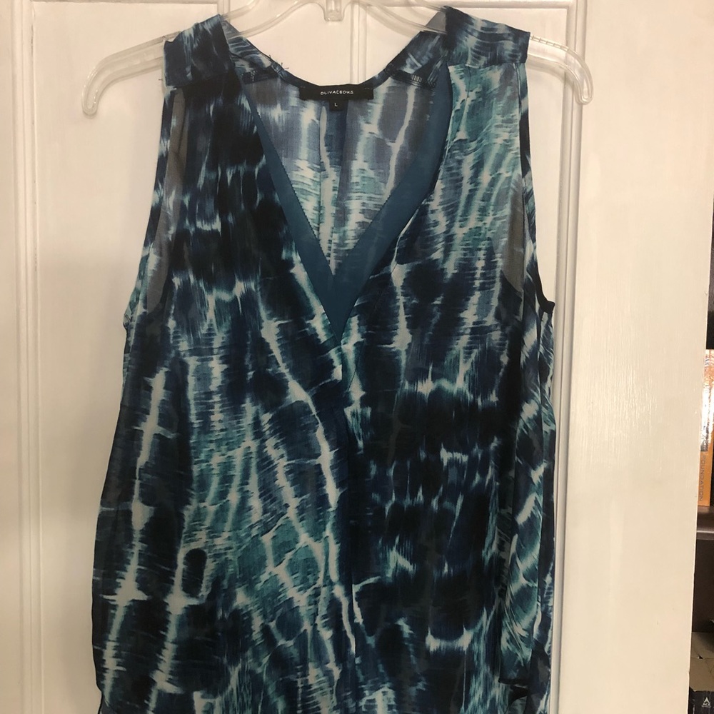 Blue tie-dye tank top